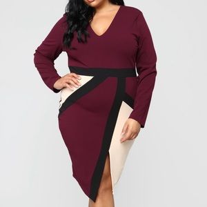 Colorblock Plum Dress